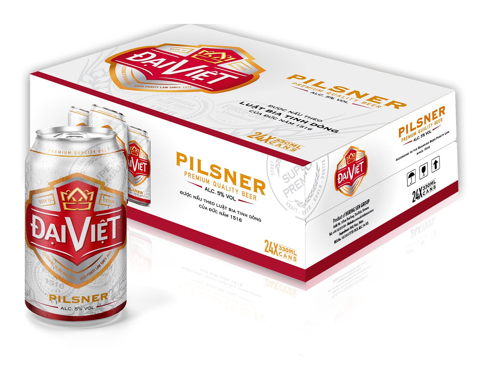 [Combo (18) lon 330ml]  Bia Pilsner Đại Việt, Bia vàng sản xuất theo luật bia tinh dòng của Bia Đức, không hóa chất, đậm vị đúng gu