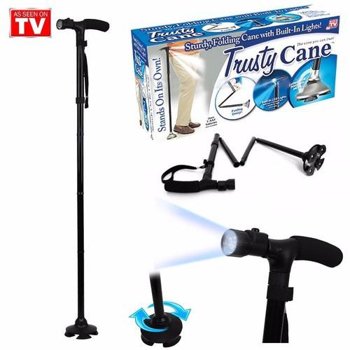 Gậy Gấp Gọn Trusty Cane Chống Trượt Có Đèn - Món Quà Cho Người Cao Tuổi