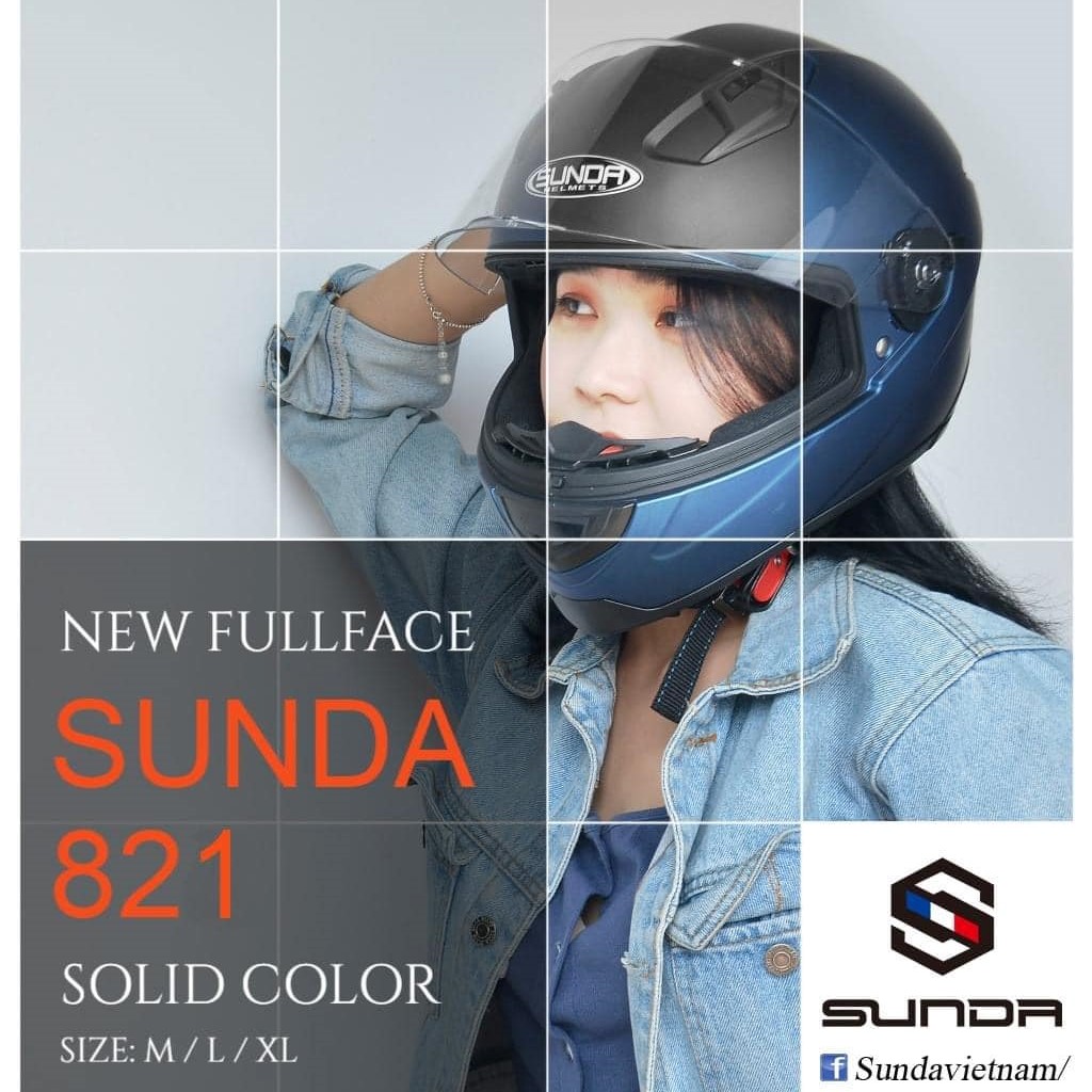 Mũ Bảo Hiểm Fullface Sunda 821 – 1 Kính - Thể Thao