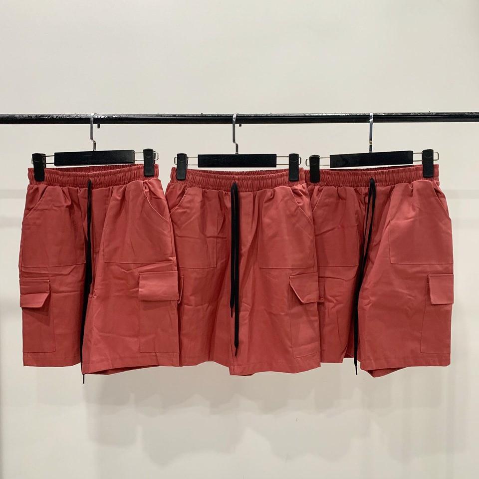 Quần short túi hộp kaki thun nam nữ