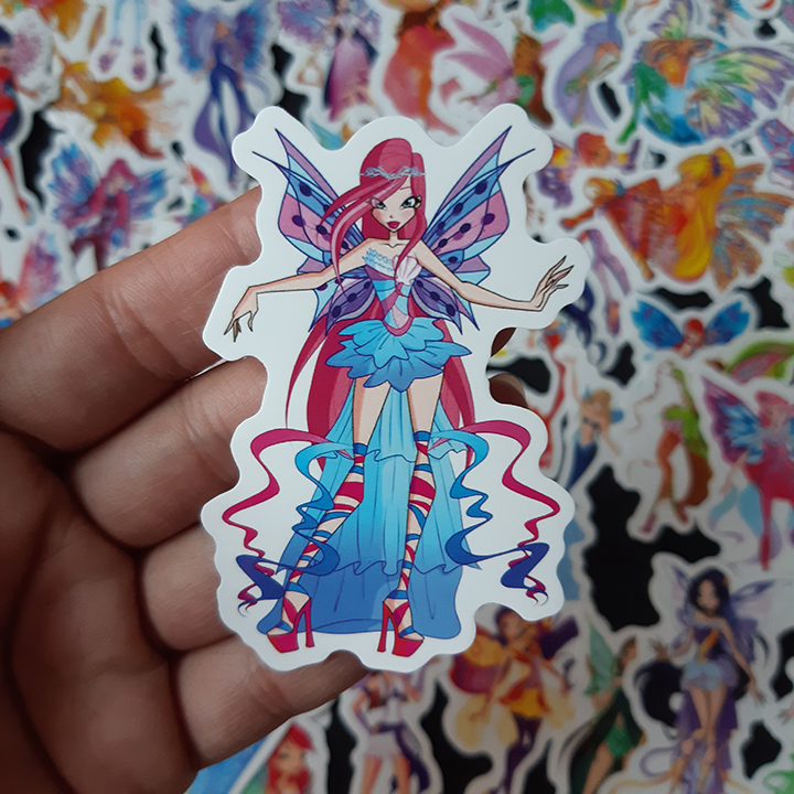 Bộ Sticker dán cao cấp chủ đề WINX CÔNG CHÚA PHÉP THUẬT - Dùng dán Xe, dán mũ bảo hiểm, dán Laptop...