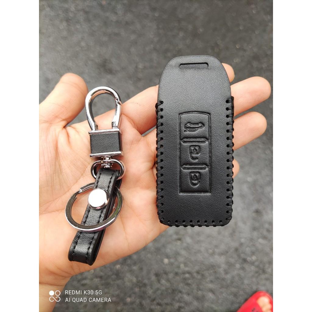Bao da chìa khóa dành cho xe MITSU Xpander 2018-2019 2020 mẫu đen .