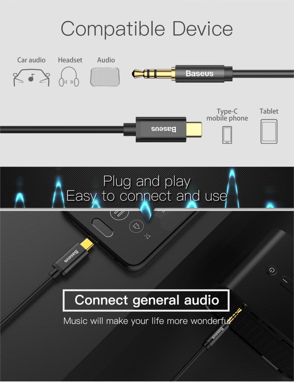 Dây chuyển đổi Type C ra 3.5 Digital Audio Cable M01(CAM01-01) - Hàng chính hãng