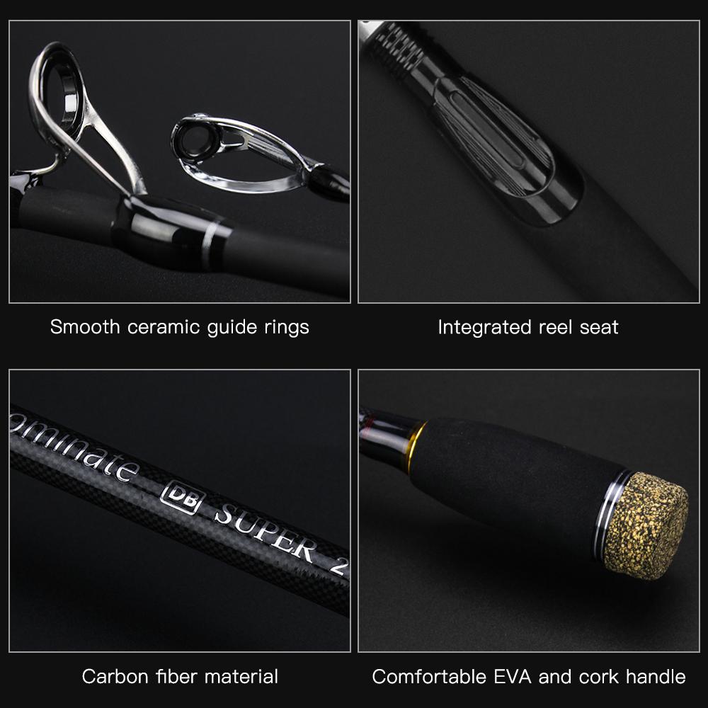 Cần câu cá bằng sợi carbon trọng lượng nhẹ và bền, thiết kế 4 phần di động