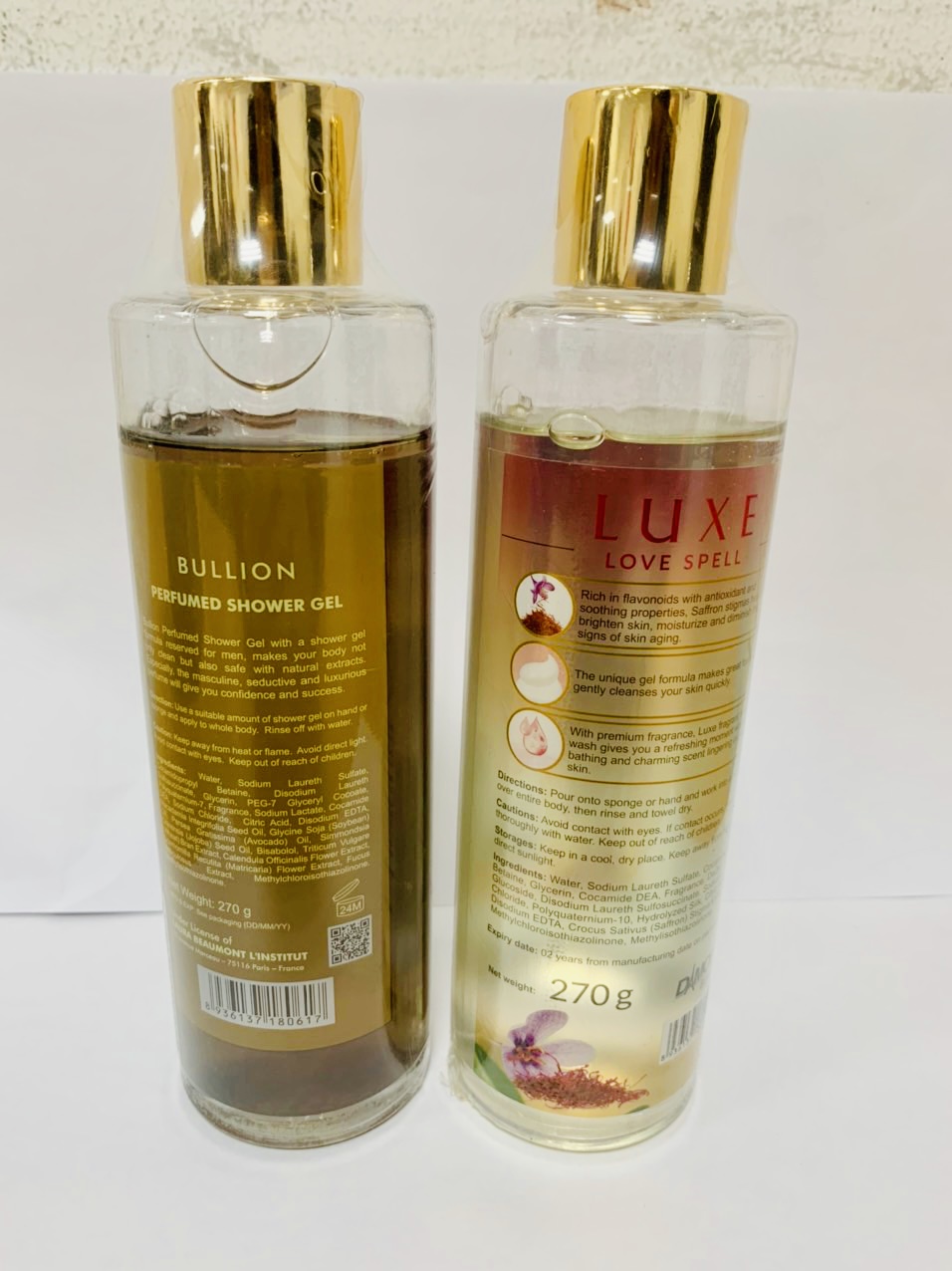 Combo sữa tắm dưỡng trắng da cao cấp độc quyền Damode Bullion nam Luxe nữ 265ml