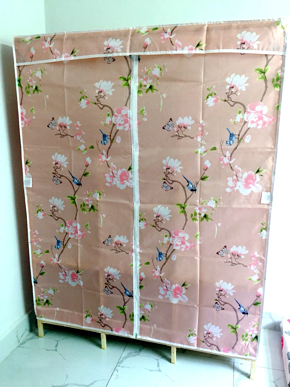 Tủ vải khung gỗ  3 buồng 6 ngăn  siêu chắc | kích thước 145*45*170cm | Dễ dàng lắp ráp, sản xuất tại Việt Nam