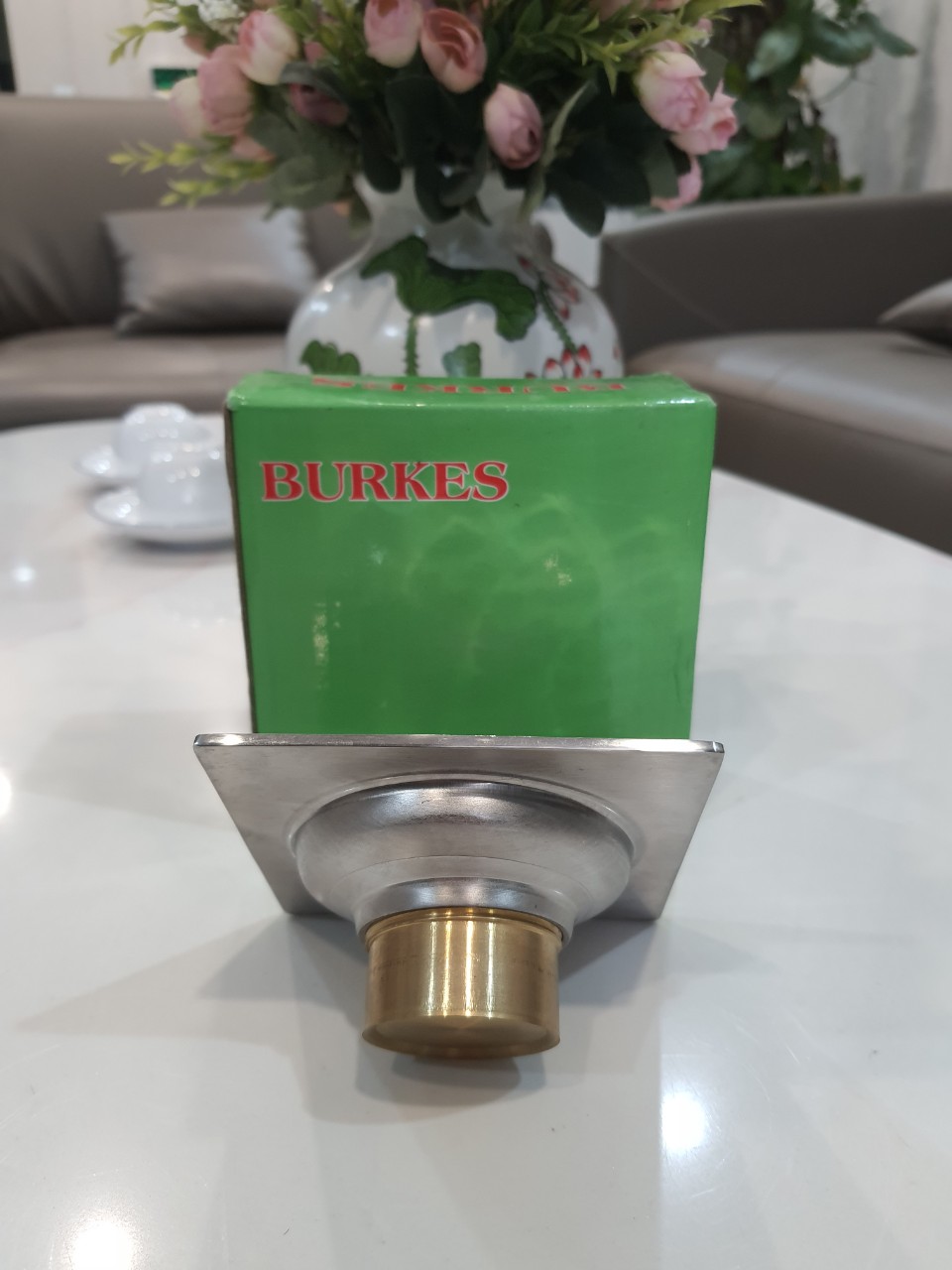 Phễu ga thoát sàn thân đồng ngăn mùi dạng lò so