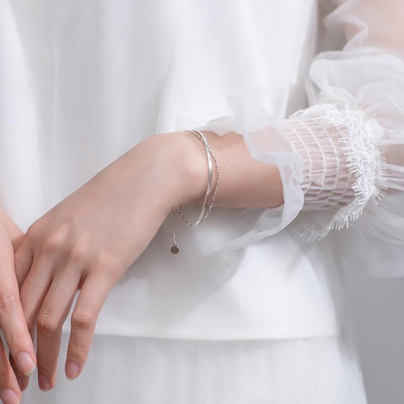 Vòng tay bạc Ý s925 hai lớp S2927 - AROCH Jewelry