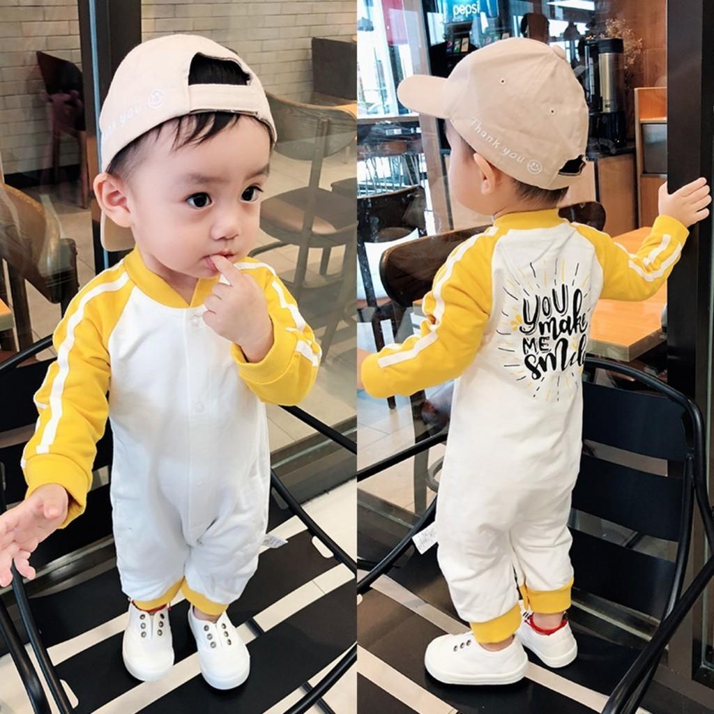 Bộ bodysuit nỉ dài tay kiểu dáng thể thao cho bé BL20009