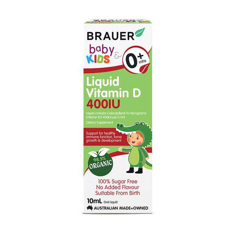 Vitamin D 400IU dạng nước Brauer Baby & Kids Liquid Vitamin D 400IU cho trẻ sơ sinh và trẻ nhỏ (10 ml)