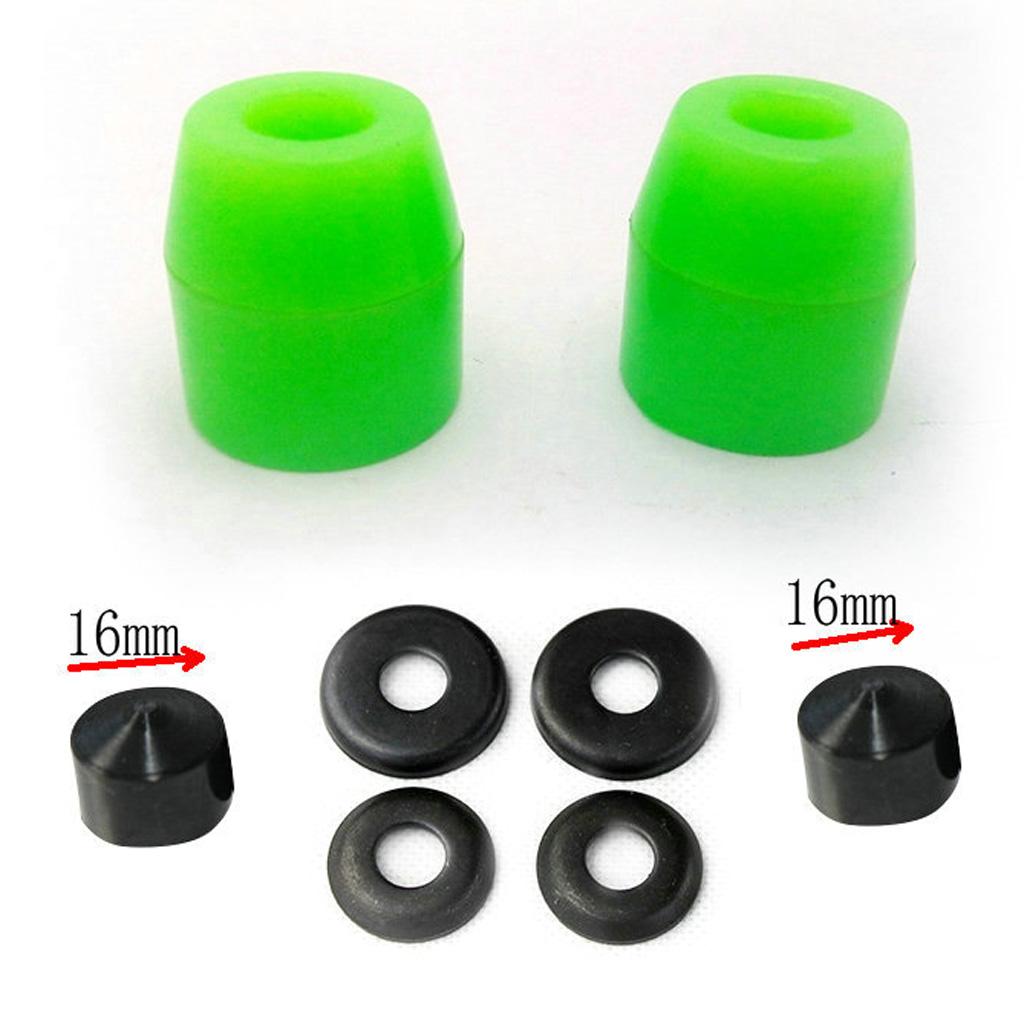 2xSkateboard Rebuild Kit Bushings Washers Cups for 2 Trucks 5in Green