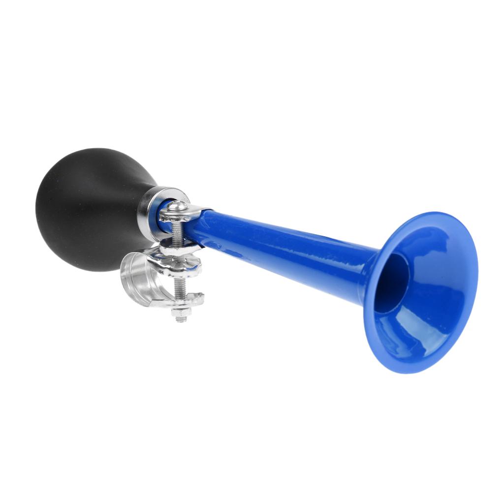 Retro Metal Bike Air Horn Bike Alarm Bell Hooter Rubber Bulb Squeeze Blue