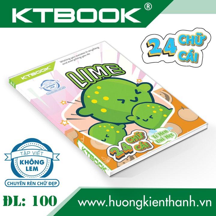 Gói 10 cuốn Tập Học Sinh Cao Cấp Chuyên Rèn Chữ Đẹp 24 Chữ Cái KTBOOK giấy trắng không lem ĐL 100 gsm -KTO 96 trang