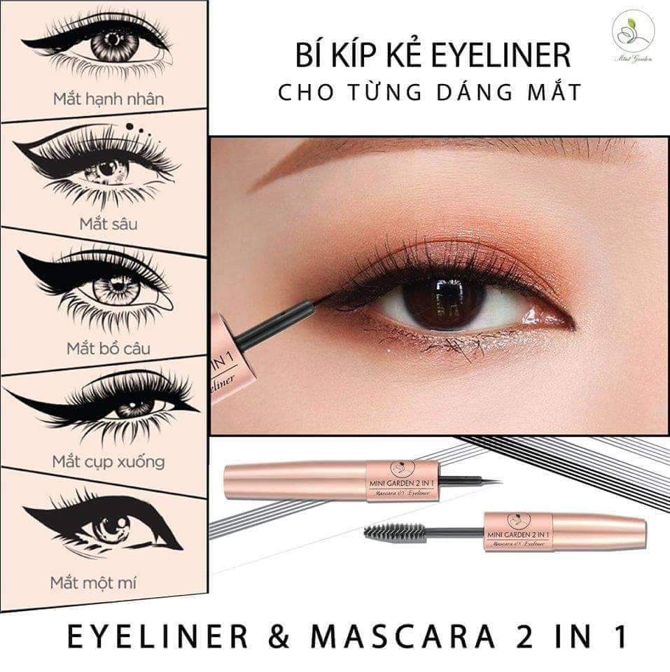 Mascara và kẻ mắt - Mascara &amp; Eyeliner 2in1 MiniGarden Chính Hãng