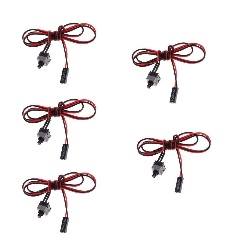 5Pcs Computer Case Power Supply Reset Switch ATX Cable For Motherboard