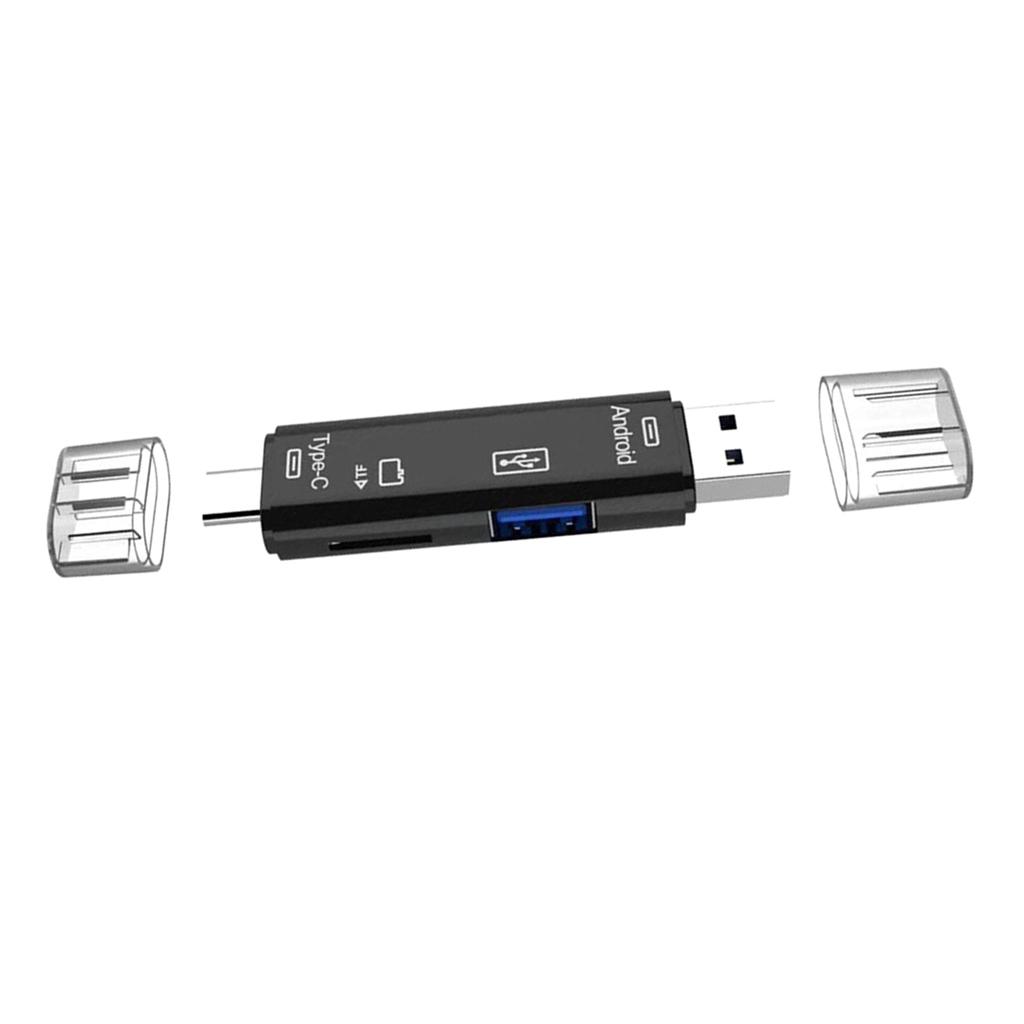 Card Reader, 3-in-1 USB 3.0 / USB C / Micro USB Card Reader - for MicroSD TF Memory Card Reader for Macbook PC Tablets Smartphones with OTG Function
