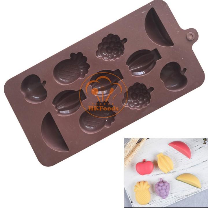 Khuôn Silicon làm thạch rau câu, chocolate, làm bánh 11 Trái Cây