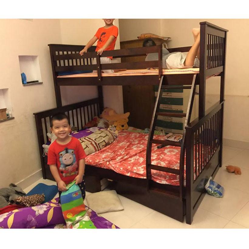 Giường 2 Tầng Gỗ Tự Nhiên Tiết Kiệm Diện Tích - Có Thể Tách Giường Tầng Thành 2 Giường Riêng Biệt