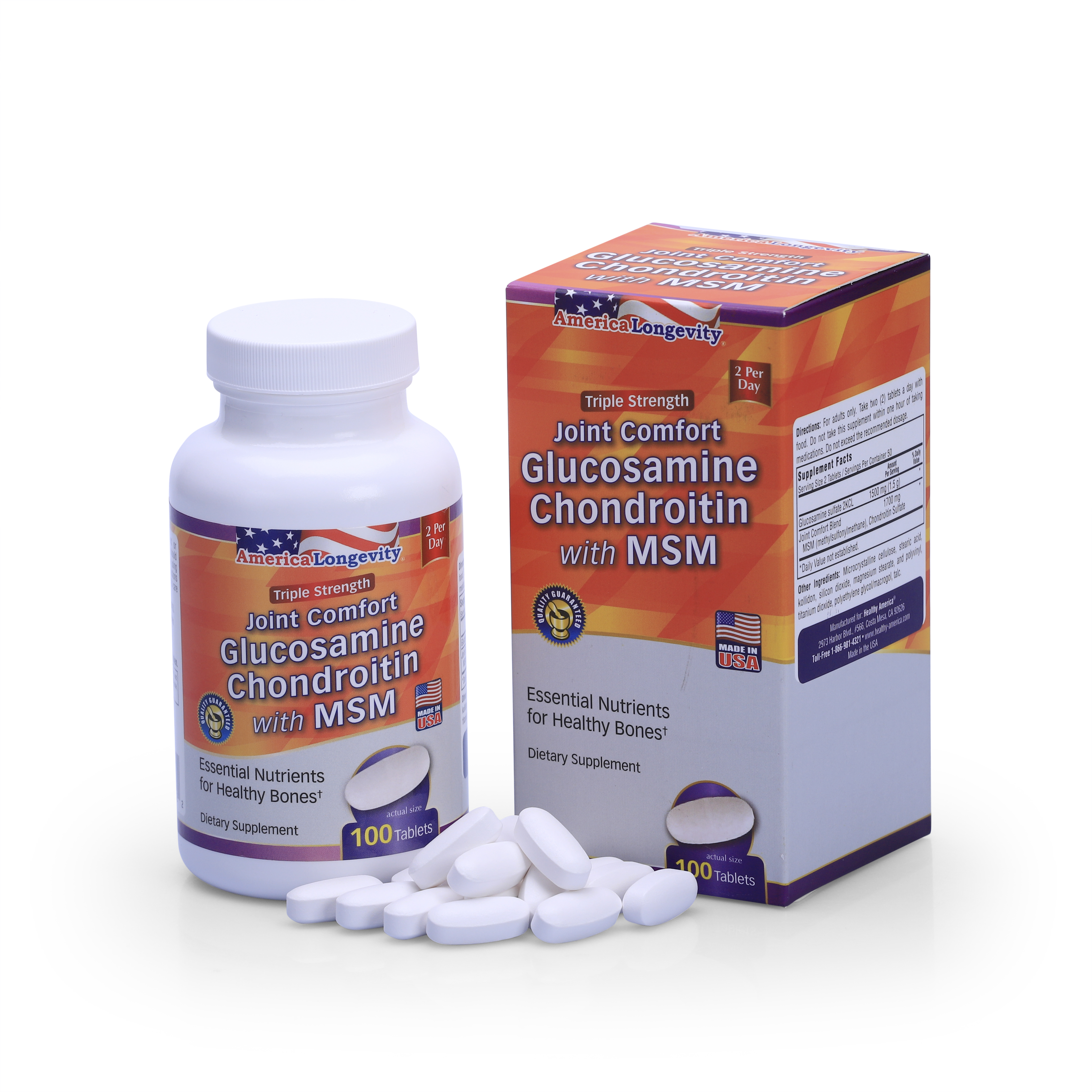  Thực phẩm bảo vệ sức khoẻ Triple Strength Joint Comfort Glucosamine Chondroitin with MSM (100 Viên)