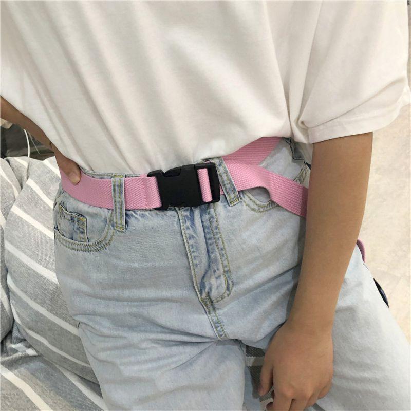 Thắt lưng canvas khóa nhựa mềm thời trang