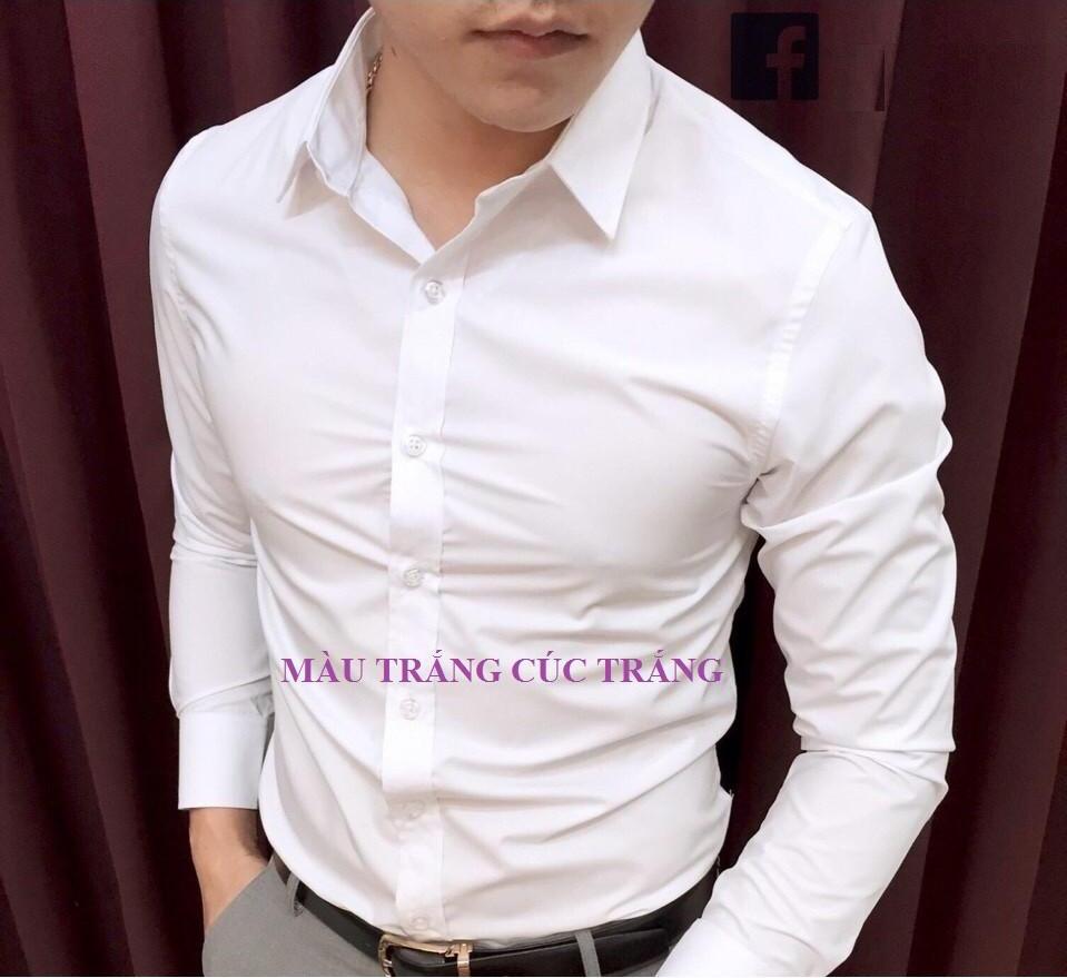 Áo sơ mi nam Đỏ Đô(CAM KẾT ĐẸP 100%) không nhăn, Sơ mi nam trơn dáng ôm Body Hàn quốc