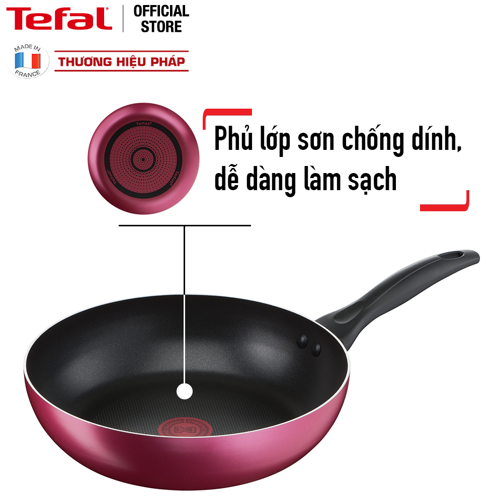 Chảo chiên chống dính Tefal Light &amp; Clean 26cm, dùng cho bếp ga và hồng ngoại- Hàng chính hãng