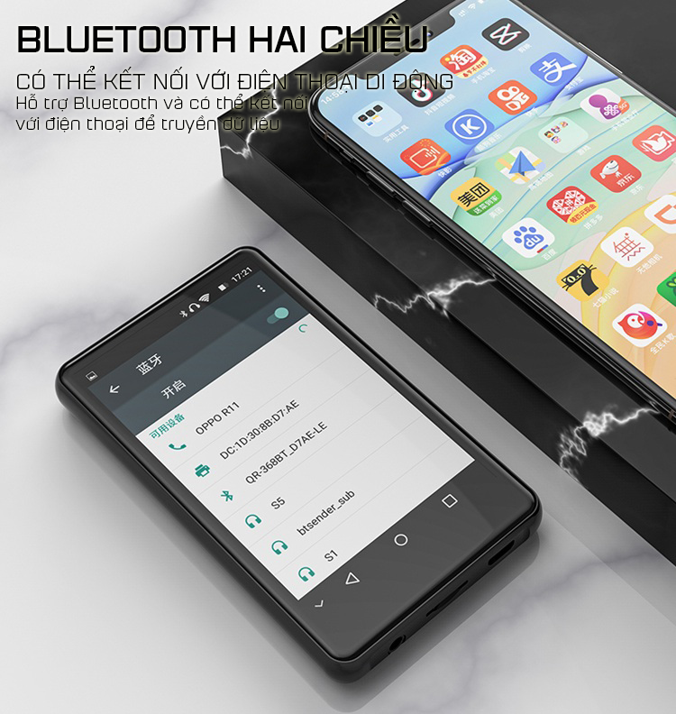 Máy Nghe Nhạc Ruizu H6 Cảm Ứng Hệ Điều Hành Android 5.1 Có Wifi Bluetooth - Hàng Chính Hãng