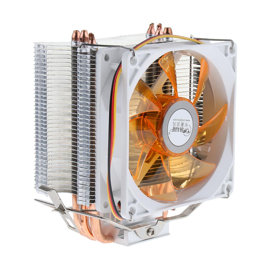 CPU Cooler 3 Heatpipe 9cm Fan for Intel, AMD, LGA 775/1366/1150/1151/1155/1156 Yellow