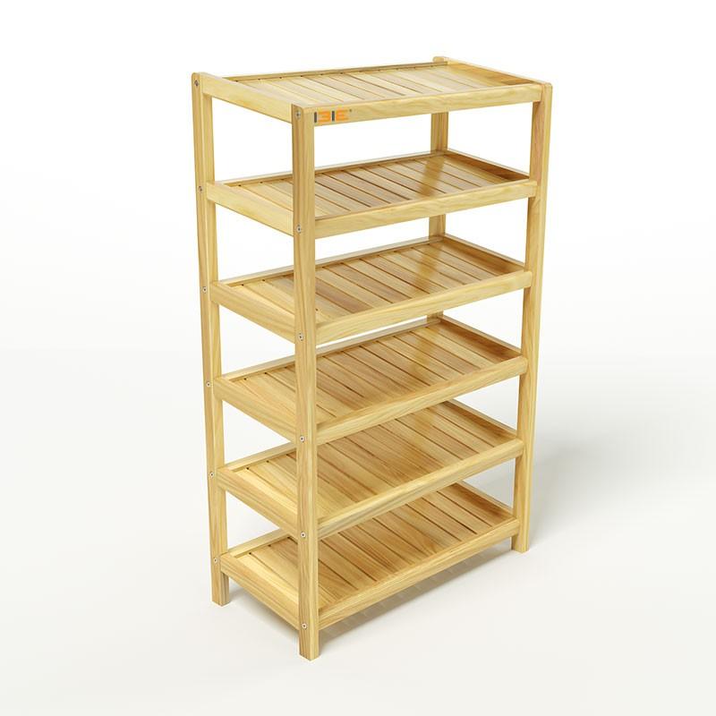 Kệ Giày Dép 6 Tầng Rộng 60cm Gỗ Tự Nhiên 100%