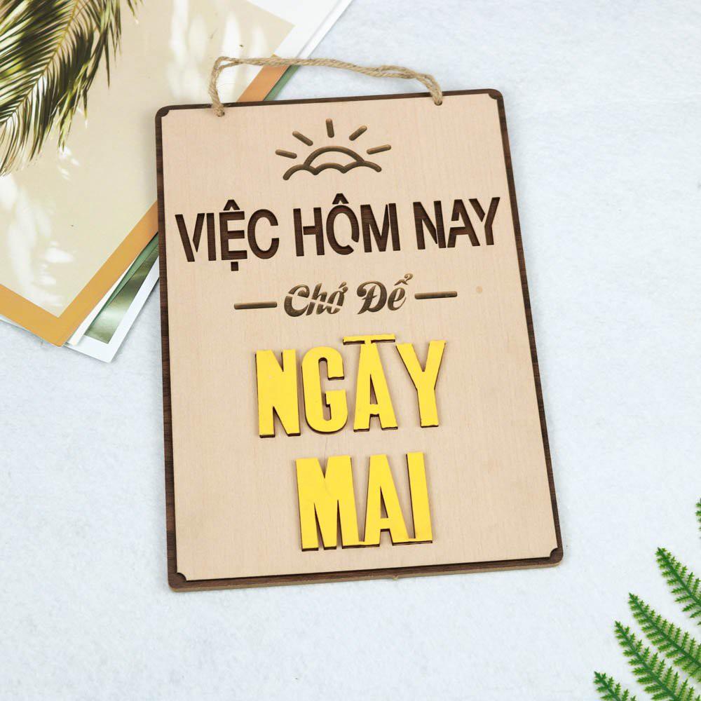 Bảng gỗ decor SLOGAN TRANG TRÍ cửa hiệu văn phòng Kèm quà tặng mỗi đơn hàng