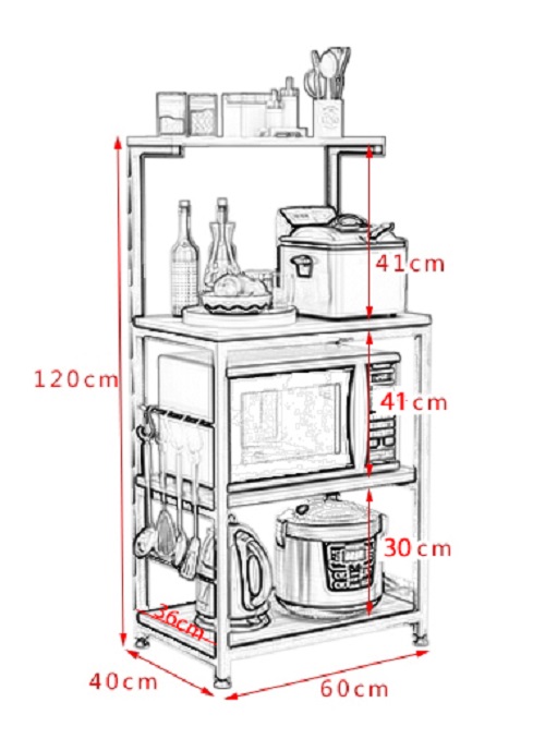 Kệ để lò vi sóng 173-1 loại khung thép sơn tĩnh điện chống gỉ và bong tróc,chịu lực cao mặt gỗ lõi xanh phủ melamine chống nước, hàng được sản xuất tại Việt Nam