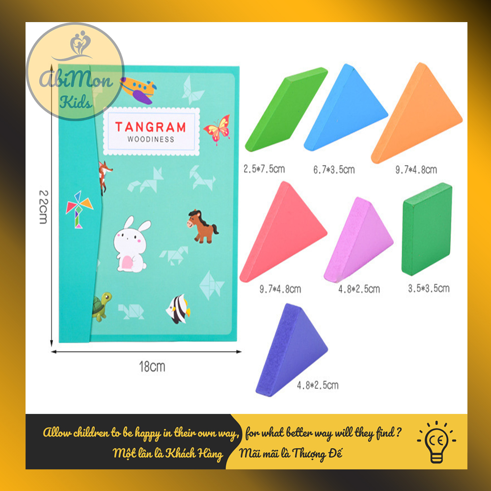 Bộ Tangram Ghép Hình 3D Bằng Gỗ Cho Bé || Montessori cao cấp || Đồ chơi Gỗ - Giáo dục - An toàn - Thông minh