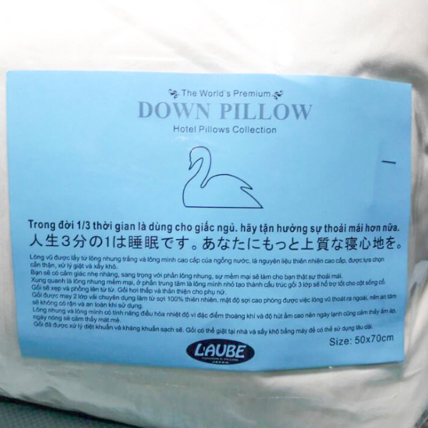 Ruột gối lông vũ Down Pillow Nhật Bản