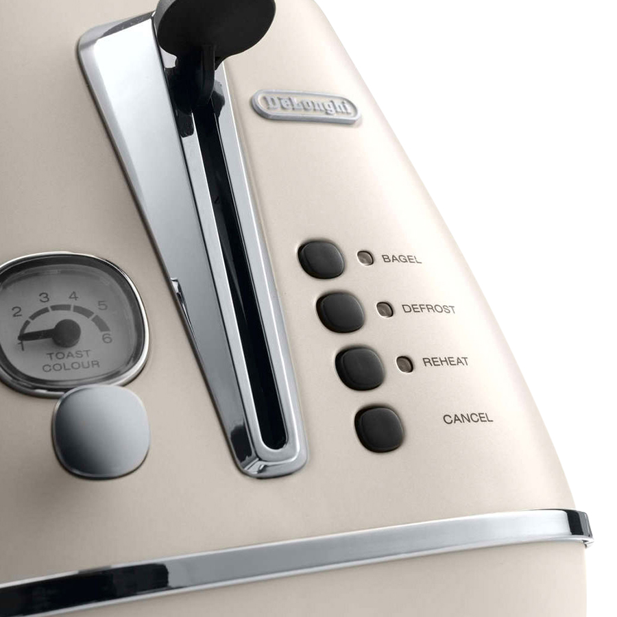 Máy Nướng Bánh Mì Distinta Delonghi CTI 2103.W (900W) - Trắng - Hàng Chính Hãng