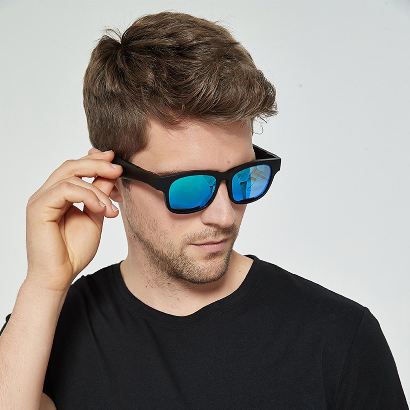 Bone Conduction Smart Glasses Sunglasses Bluetooth Headphones,Open Ear Audio Sunglasses Speaker to Listen Music and Make Phone Calls