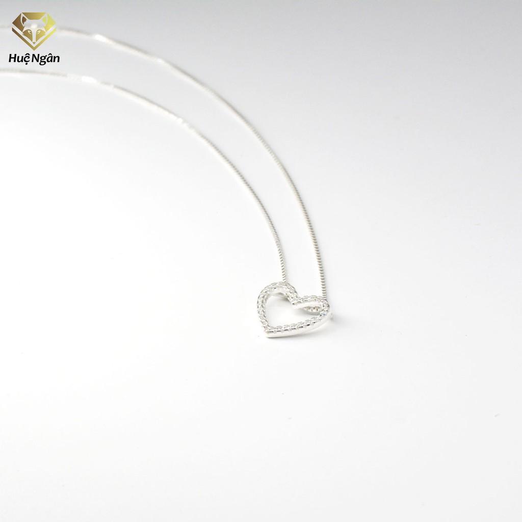 Dây chuyền bạc Ý 925 Huệ Ngân - Tim xinh PP1569