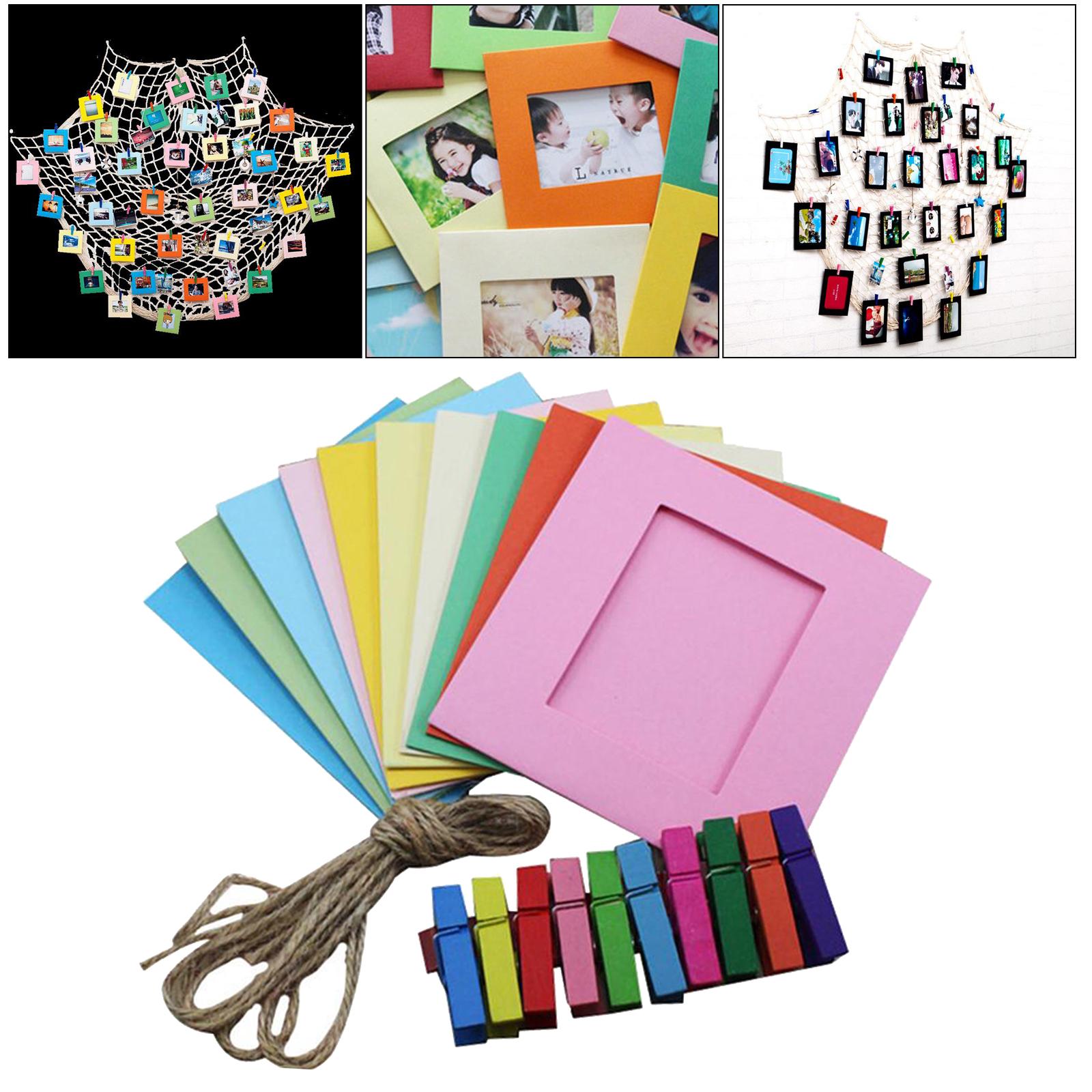 Paper Photo Picture Frame Display Craft Rope Clip Ornaments 30pcs 3in