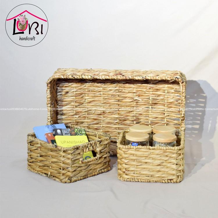 - Khay để giường lục bình hình chữ nhật - đơn giản, tinh tế