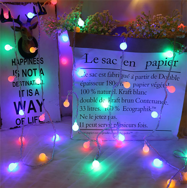 Dây Đèn Led Bi Đục Tròn Dài 3M - 20 Bóng Nhiều Màu Trang Trí Noel Lễ Tết