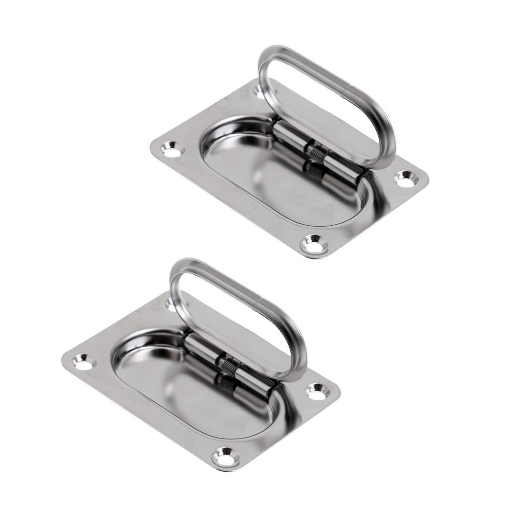 2 Pieces Stainless Steel Hatch Lift Handle/ Latch Flush Mount Boat Marine