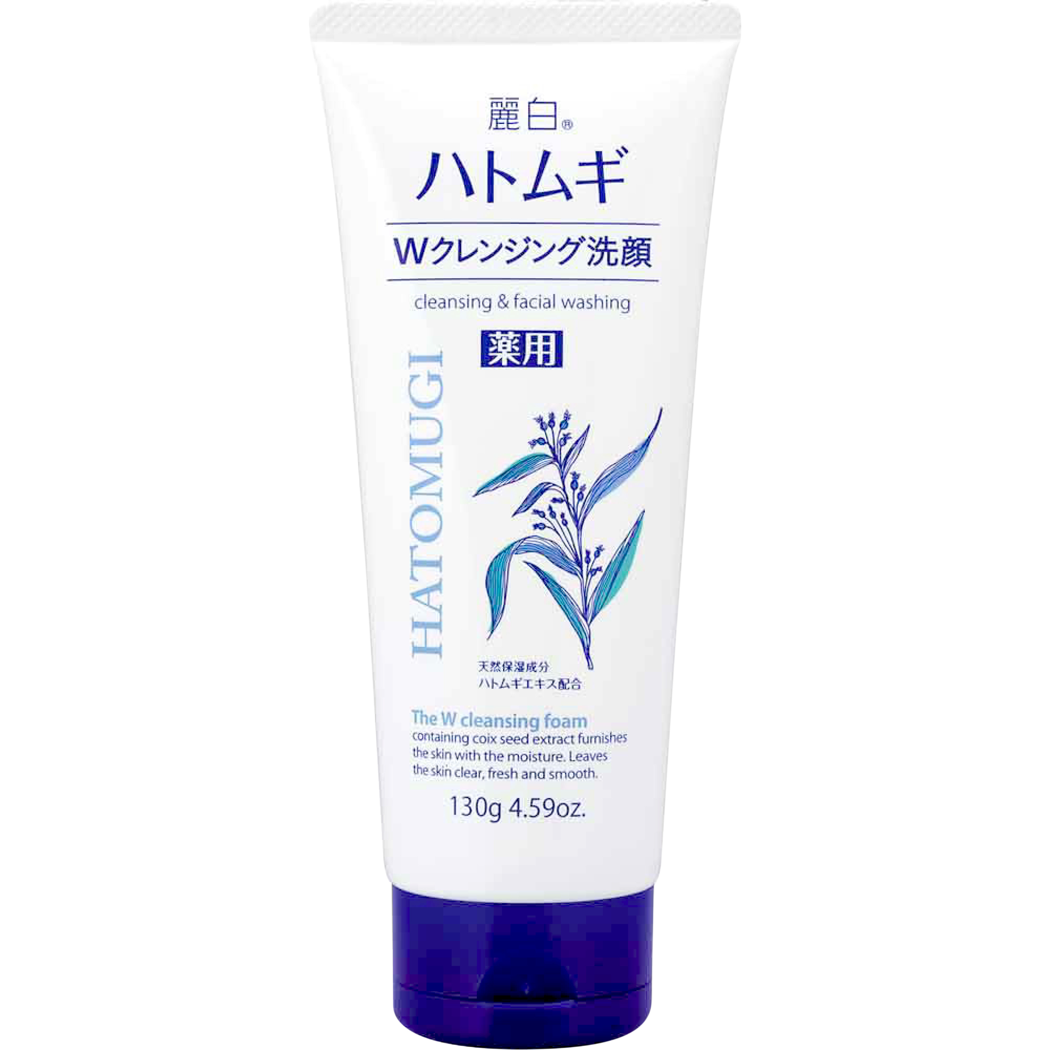 Sữa rửa mặt tẩy trang &amp; làm sáng da Reihaku Hatomugi W Cleansing Foam (130g)