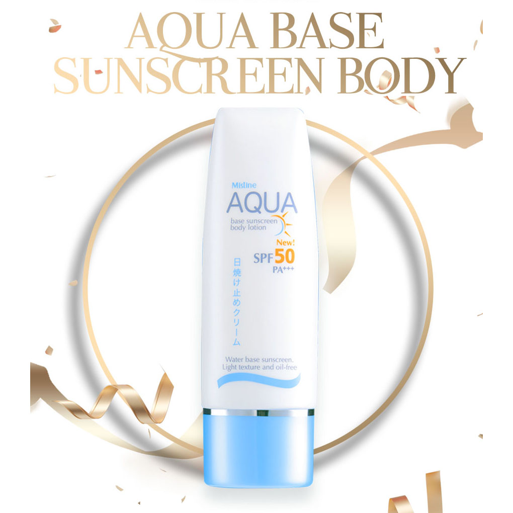 Kem chống nắng toàn thân Mistine Aqua Base Sunscreen Body Lotion SPF 50 PA +++ 70ml tặng móc khóa