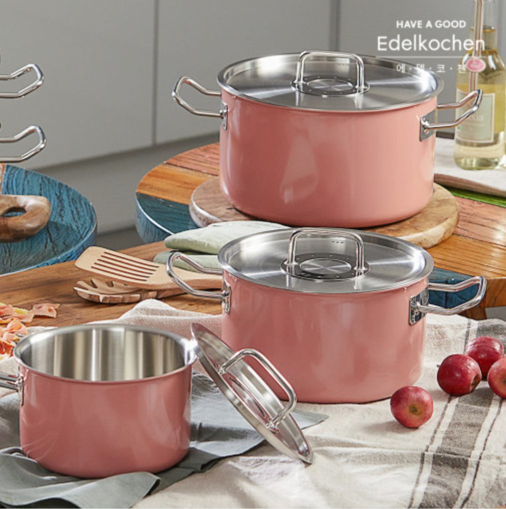 Nồi Edelkochen Solid Hồng 3 lớp