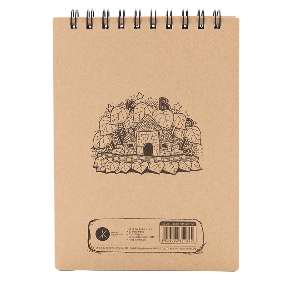 Sổ Sketchbook Alphabet S 80 Trang Mimemo - Mẫu Ngẫu Nhiên (14.8 x 21 cm)