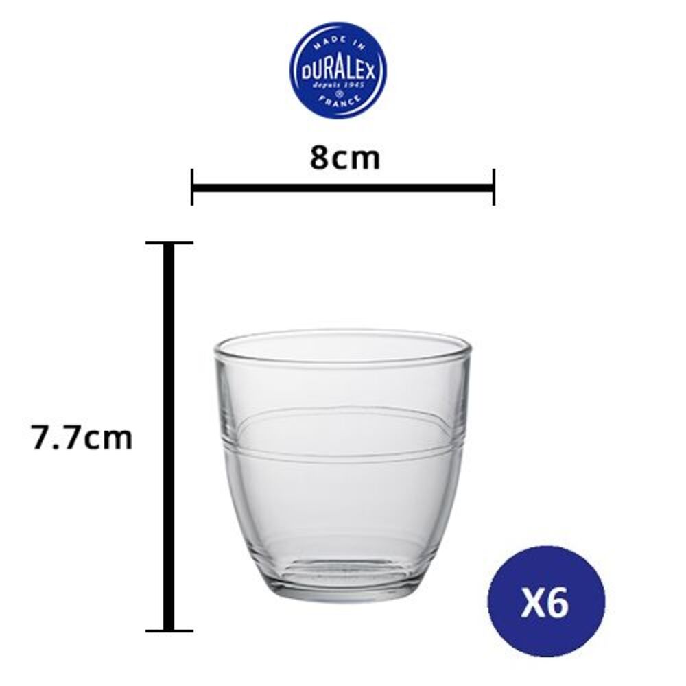 Bộ 6 ly D1017A Duralex - Gigogne trong Clear 220ml Thủy tinh cường lực cao cấp Pháp
