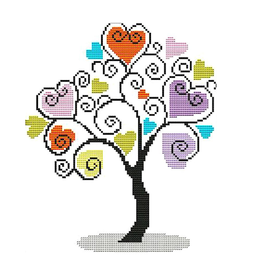 The Giving Tree Stamped Cross Stitch Kit DIY Handmade Needlework for Beginners Kids Adults