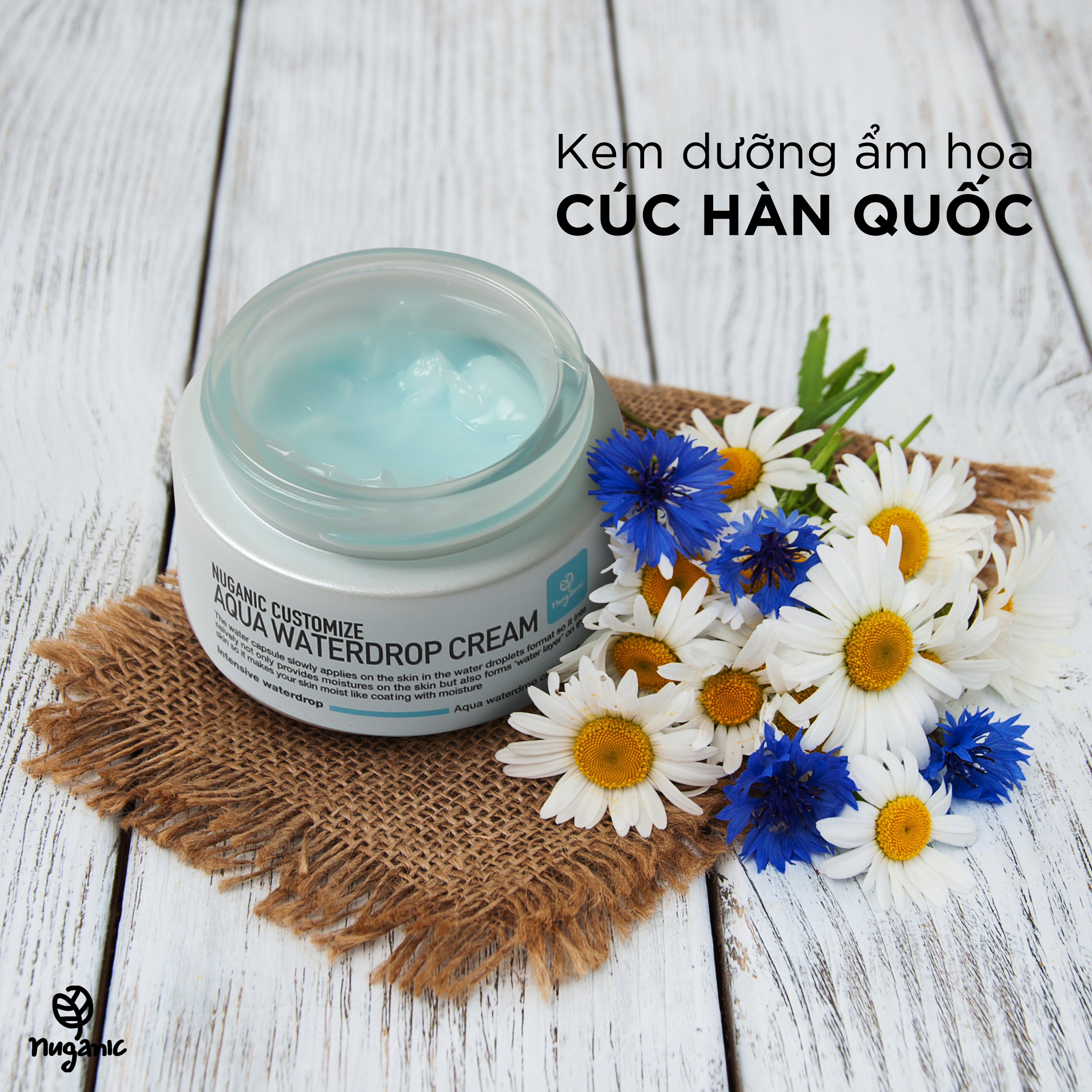 Kem dưỡng ẩm Nuganic Customize Aqua Waterdrop Cream