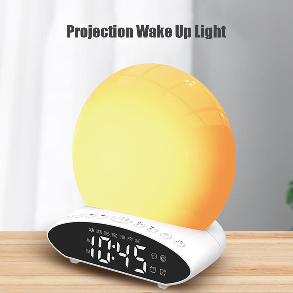 Đồng hồ báo thức mô phỏng bình minh và hoàng hôn 30 âm thanh tự nhiên 7 màu sắc