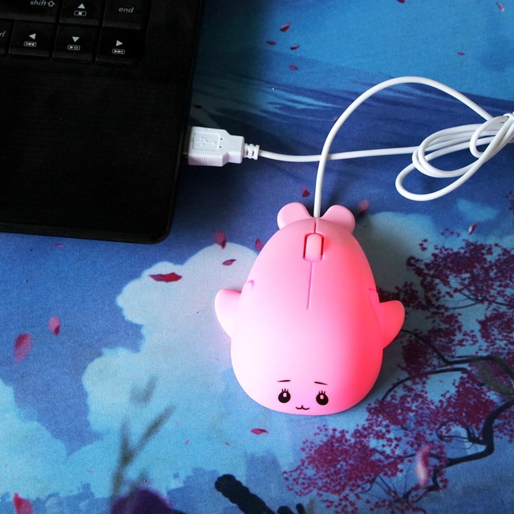 Dolphin Shape Wired Mouse Cute Mini Laptop Mouse 800 DPI Optical Sensor/3 Buttons/Ergonomic Design/USB Powered Computer