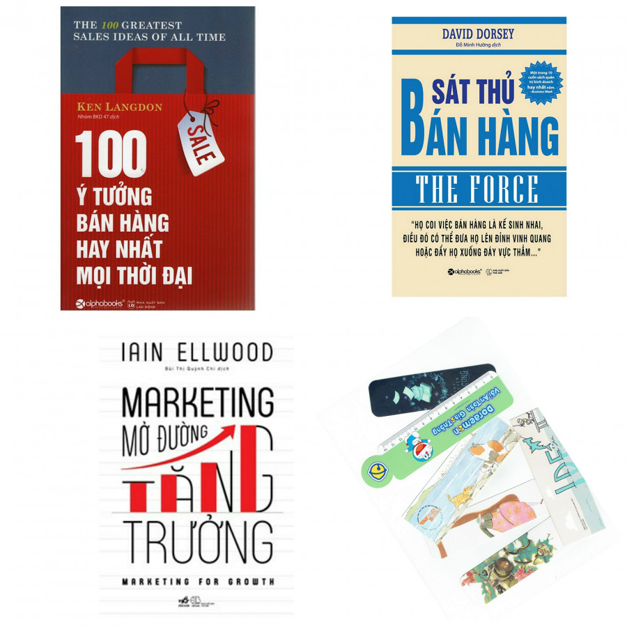 Combo 100 ý tưởng bán hàng hay nhất mọi thời đại +sát thủ bán hàng +markrting mở đường tăng trưởng(bản đặc biệt tặng kèm bookmark AHA)